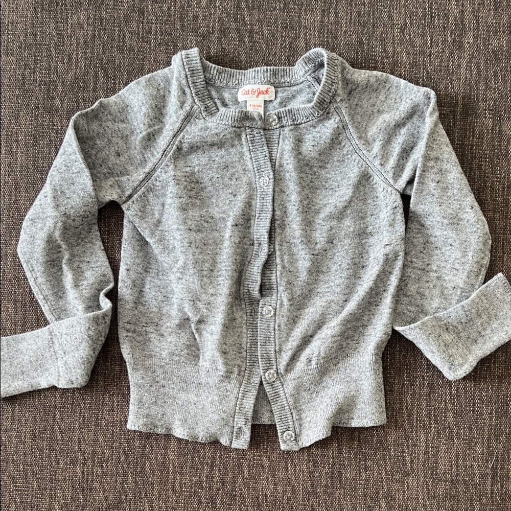 Cat & Jack Light Gray Kids Button Down Cardigan